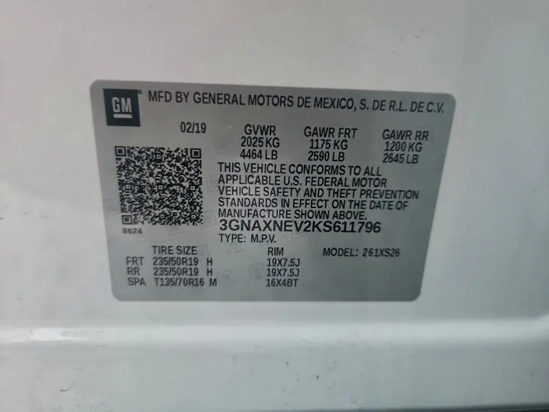 2019 CHEVROLET EQUINOX PREMIER  