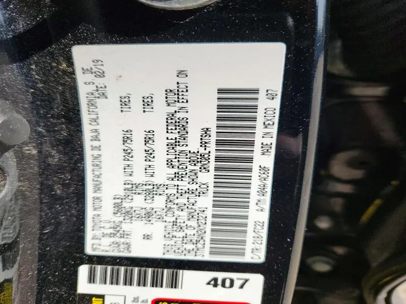 2019 TOYOTA TACOMA DOUBLE CAB  