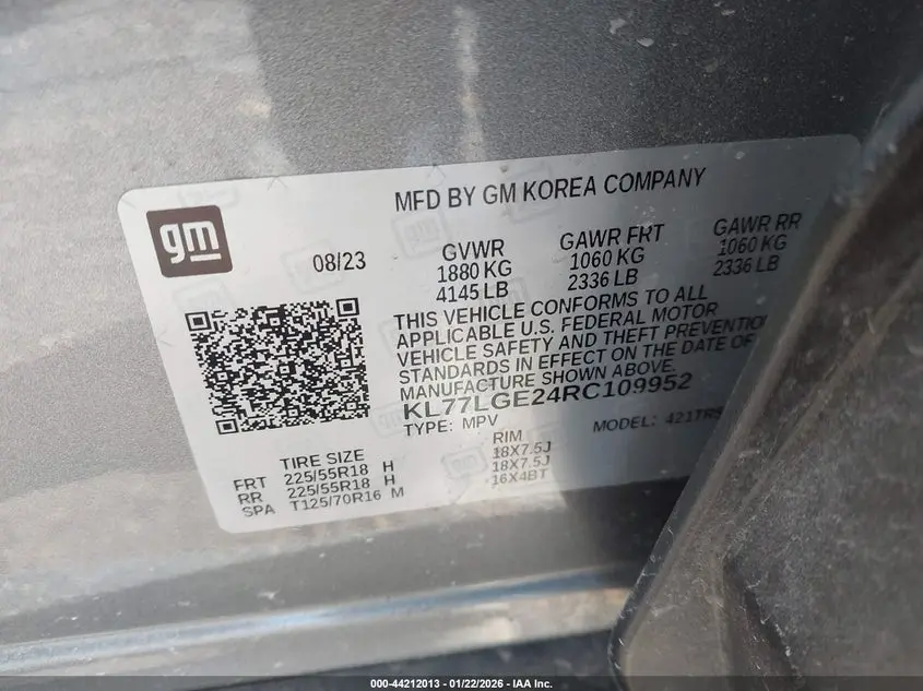 2024 CHEVROLET TRAX FWD 1RS