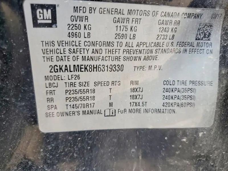 2017 GMC TERRAIN SLE  