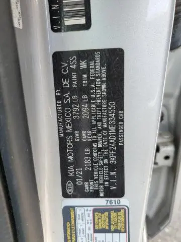 2021 KIA FORTE FE  