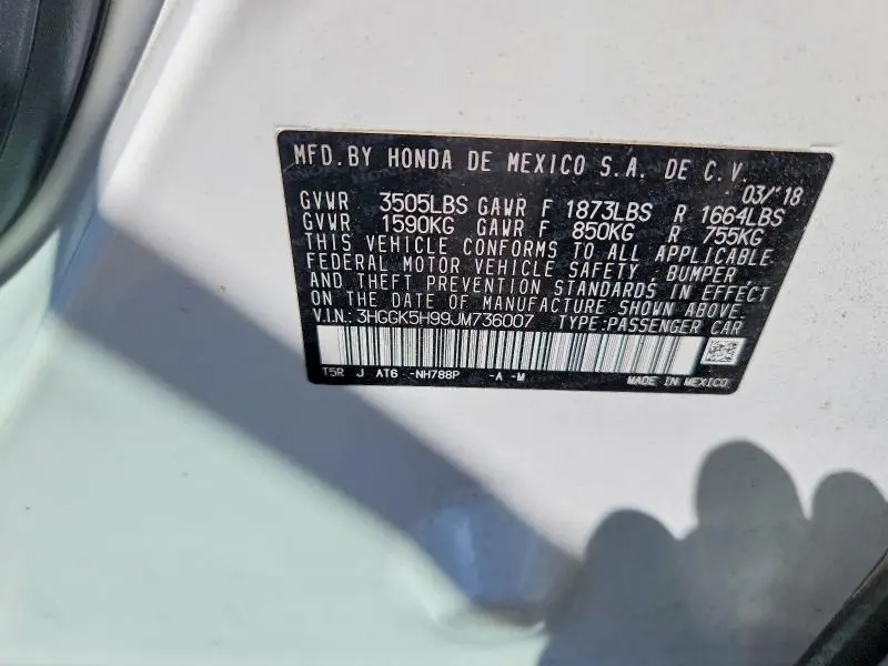 2018 HONDA FIT EX  