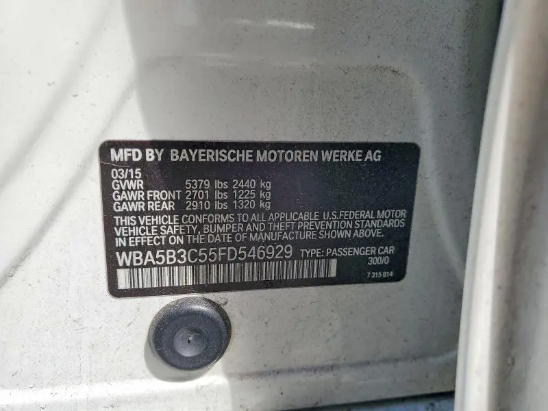 2015 BMW 535 XI  