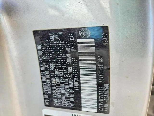2011 TOYOTA CAMRY BASE  