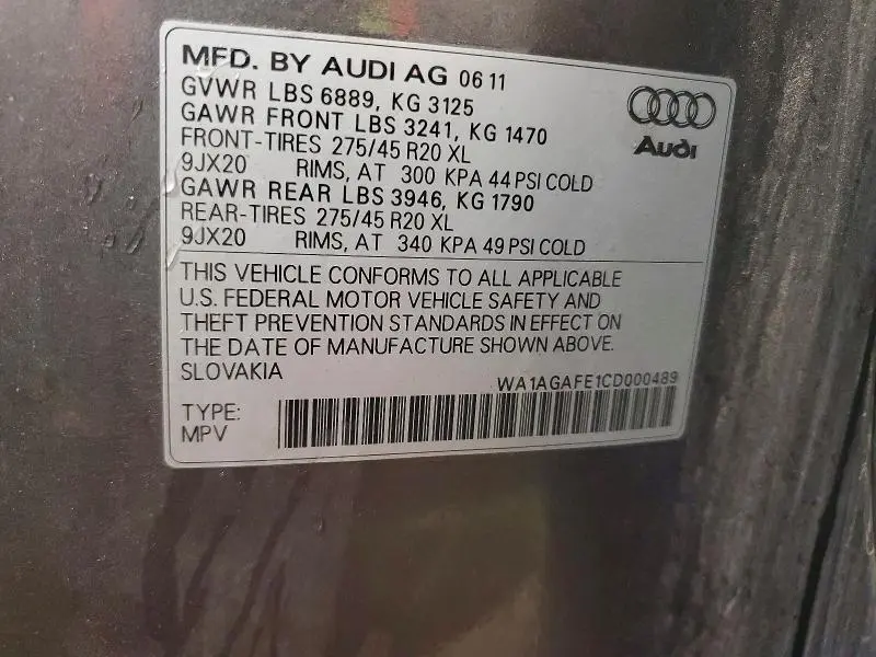 2012 AUDI Q7 PRESTIGE  