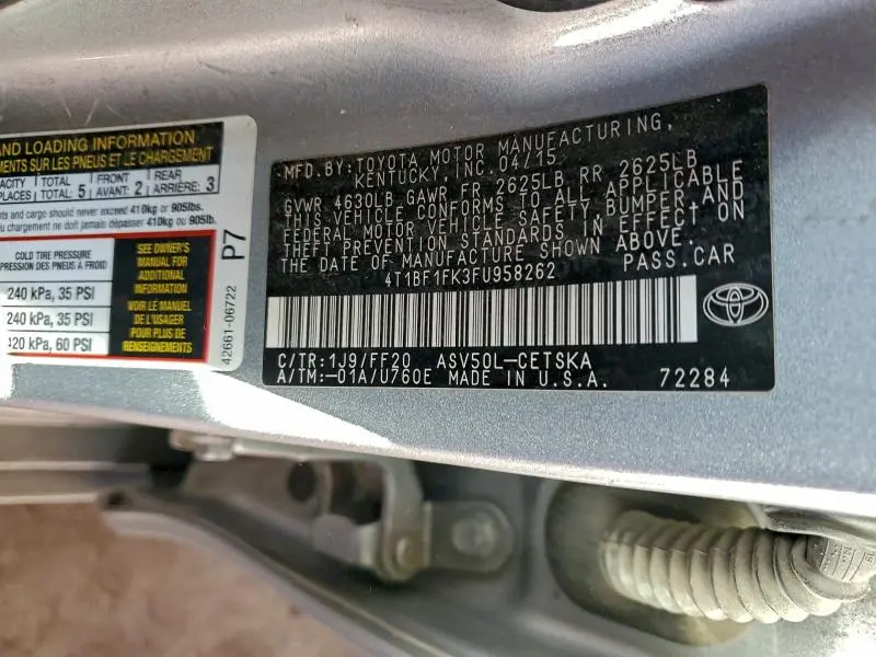 2015 TOYOTA CAMRY LE  