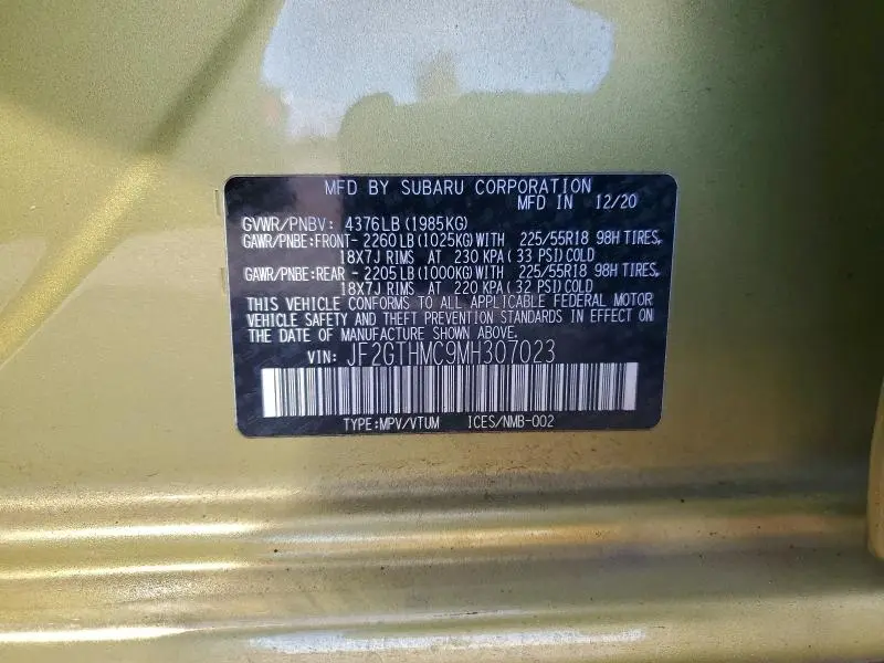 2021 SUBARU CROSSTREK LIMITED  