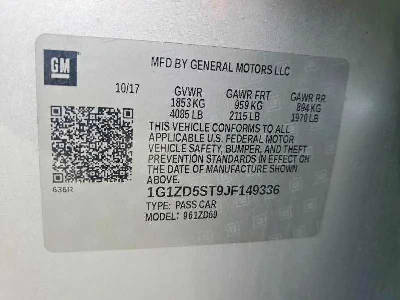 2018 CHEVROLET MALIBU LT  
