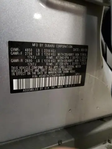 2020 SUBARU OUTBACK PREMIUM  