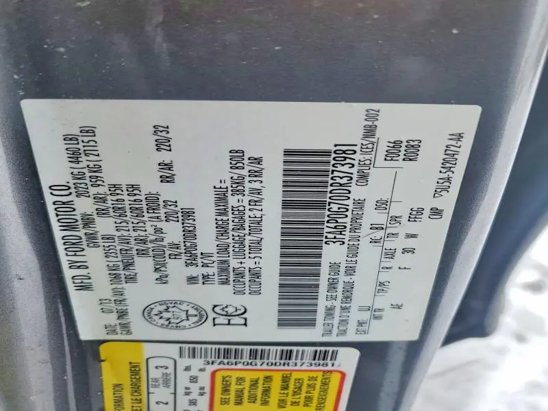 2013 FORD FUSION S  