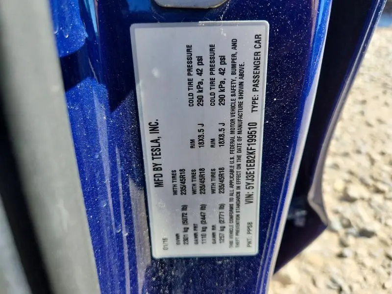 2019 TESLA MODEL 3   