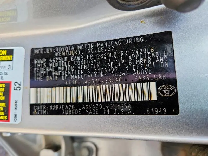 2023 TOYOTA CAMRY SE  