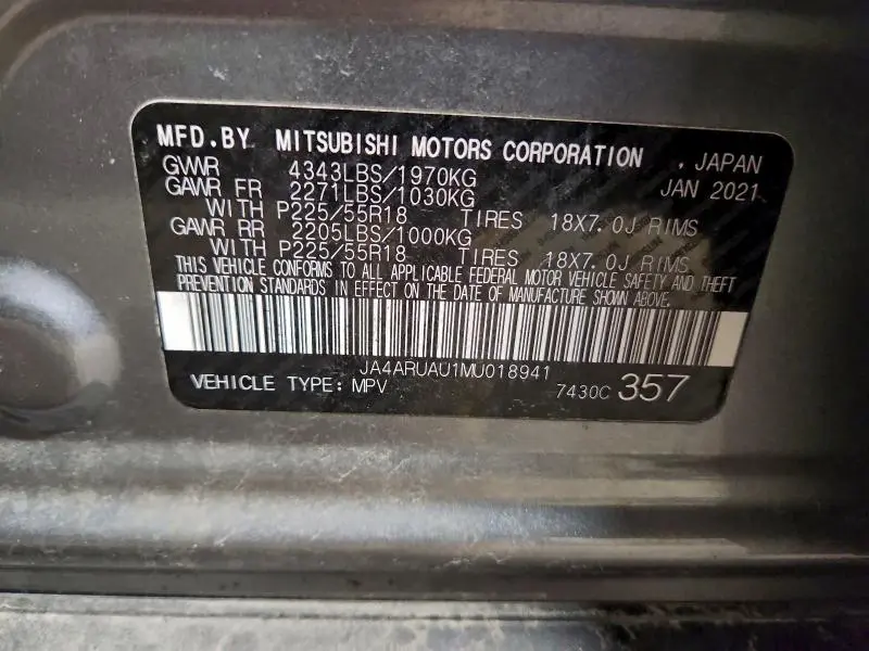 2021 MITSUBISHI OUTLANDER SPORT ES  