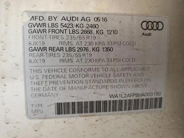 2017 AUDI Q5 PREMIUM PLUS  