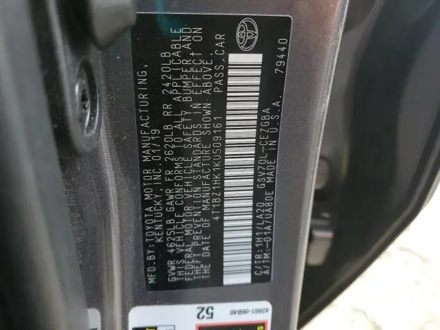 2019 TOYOTA CAMRY XSE  