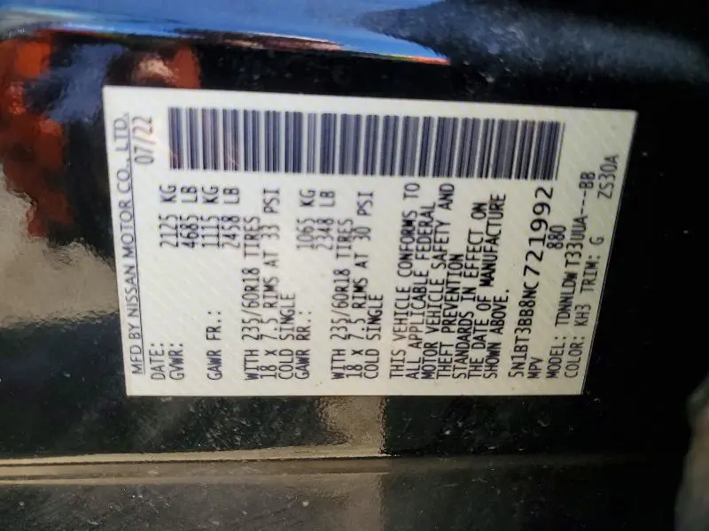 2022 NISSAN ROGUE SV  