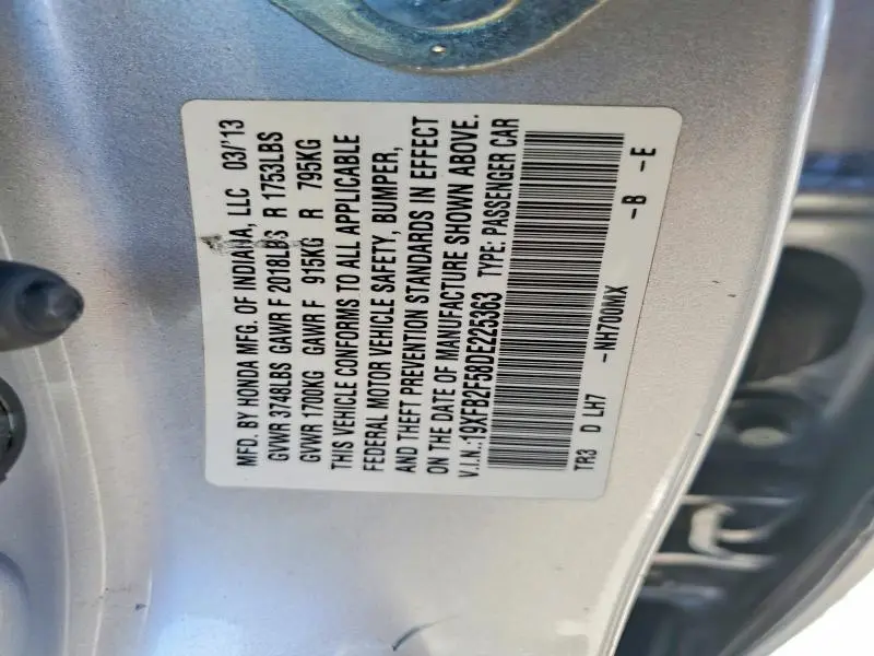 2013 HONDA CIVIC LX  