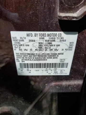2010 FORD EDGE SEL  
