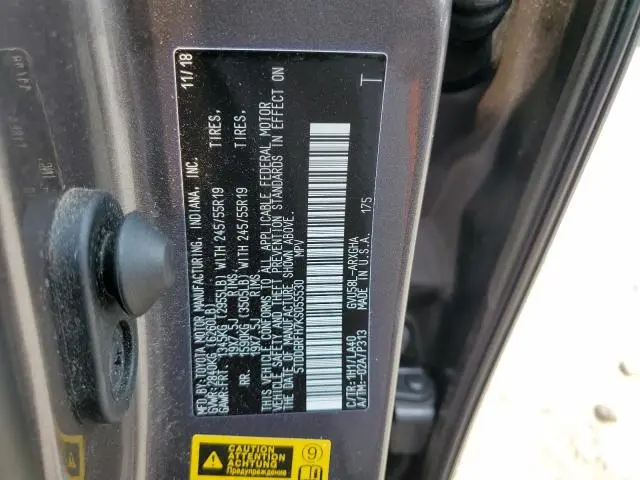 2019 TOYOTA HIGHLANDER HYBRID LIMITED  