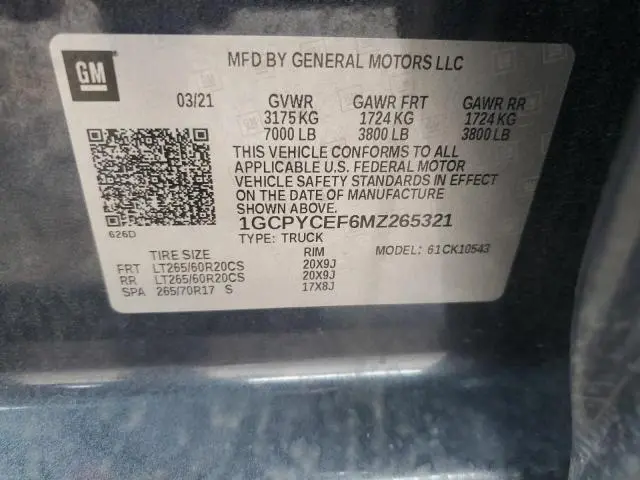 2021 CHEVROLET SILVERADO K1500 TRAIL BOSS CUSTOM  