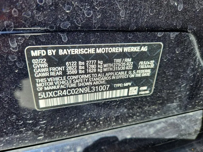 2022 BMW X5 SDRIVE 40I  