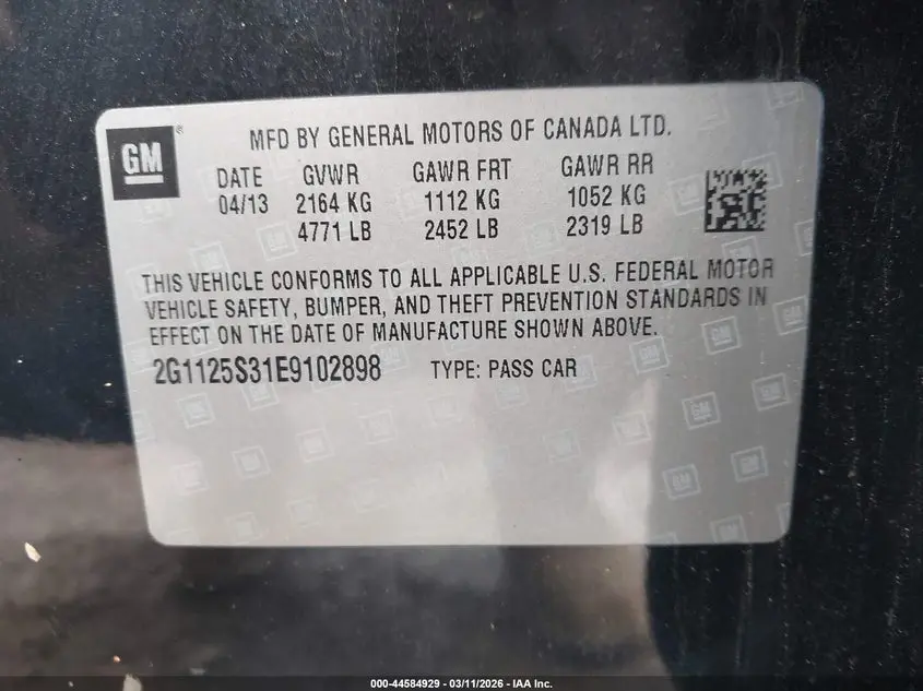 2014 CHEVROLET IMPALA 2LT