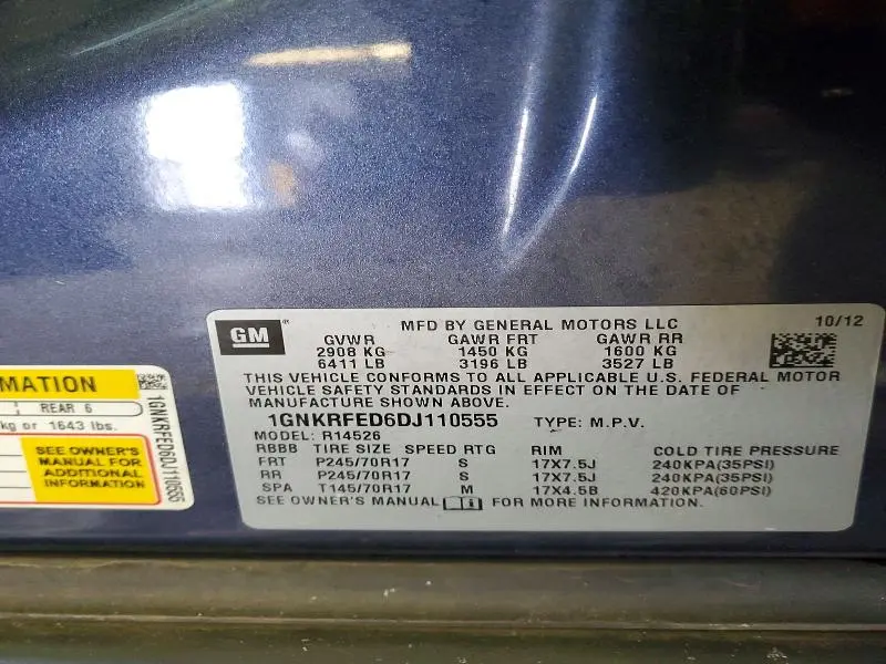 2013 CHEVROLET TRAVERSE LS  