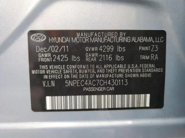 2012 HYUNDAI SONATA SE  