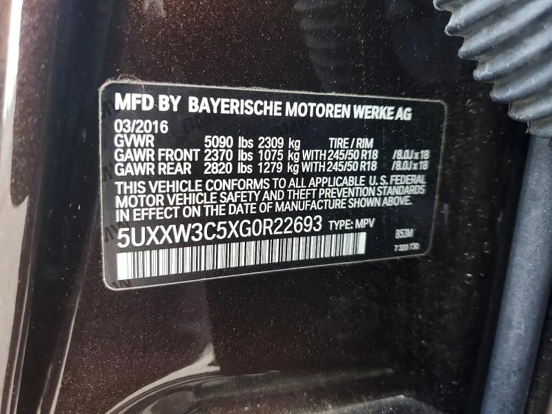 2016 BMW X4 XDRIVE28I  