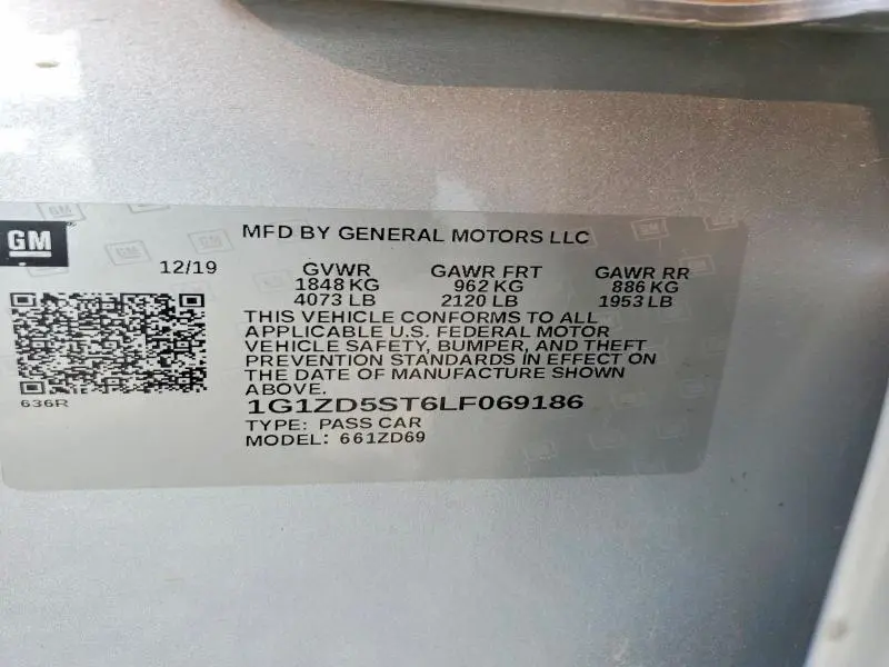 2020 CHEVROLET MALIBU LT  