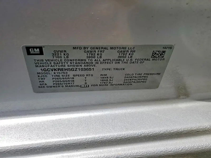 2016 CHEVROLET SILVERADO K1500 LT  