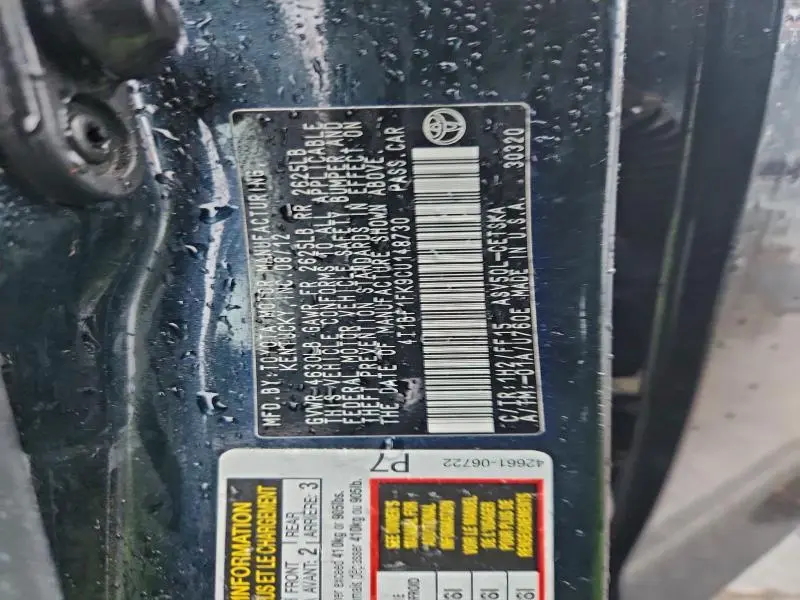 2012 TOYOTA CAMRY BASE  