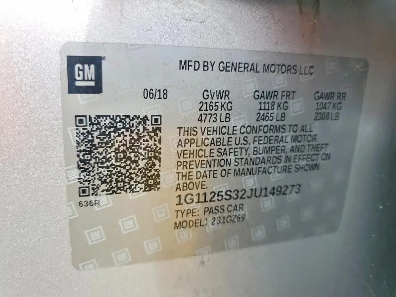 2018 CHEVROLET IMPALA PREMIER  
