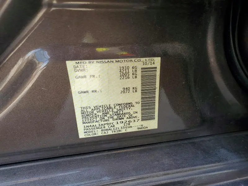 2015 NISSAN ALTIMA 2.5  