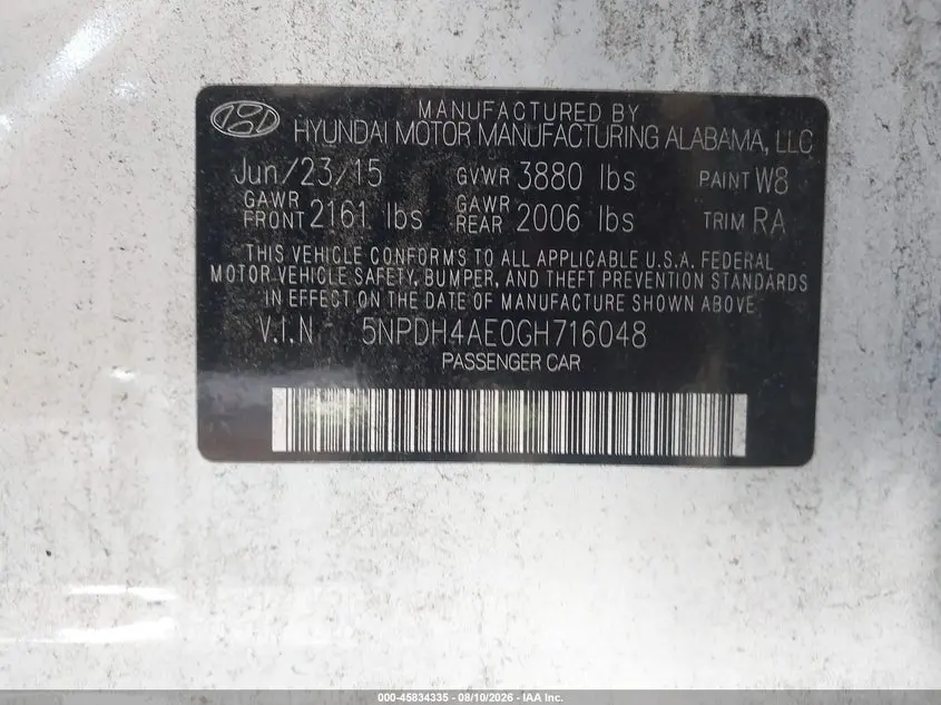 2016 HYUNDAI ELANTRA SE