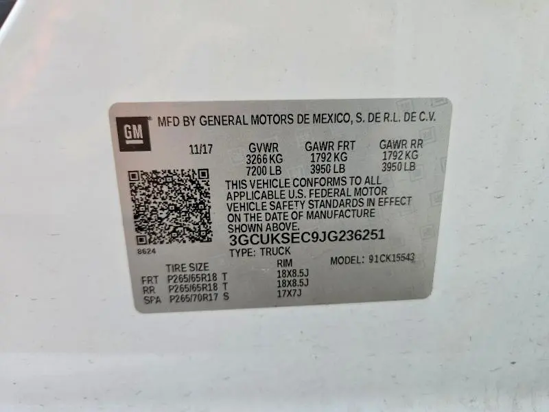 2018 CHEVROLET SILVERADO K1500 LTZ  