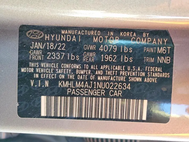 2022 HYUNDAI ELANTRA BLUE  