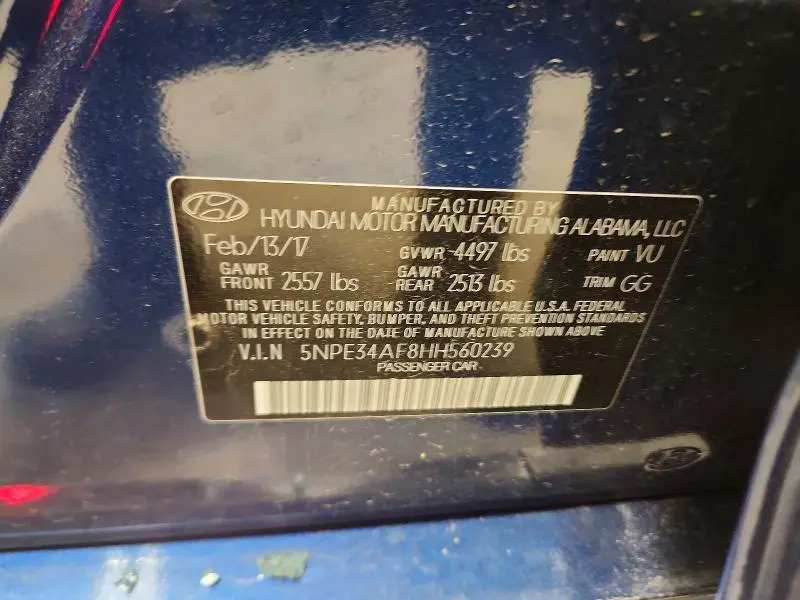 2017 HYUNDAI SONATA SPORT  