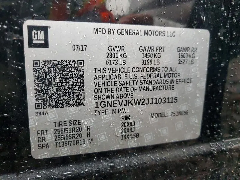 2018 CHEVROLET TRAVERSE PREMIER  