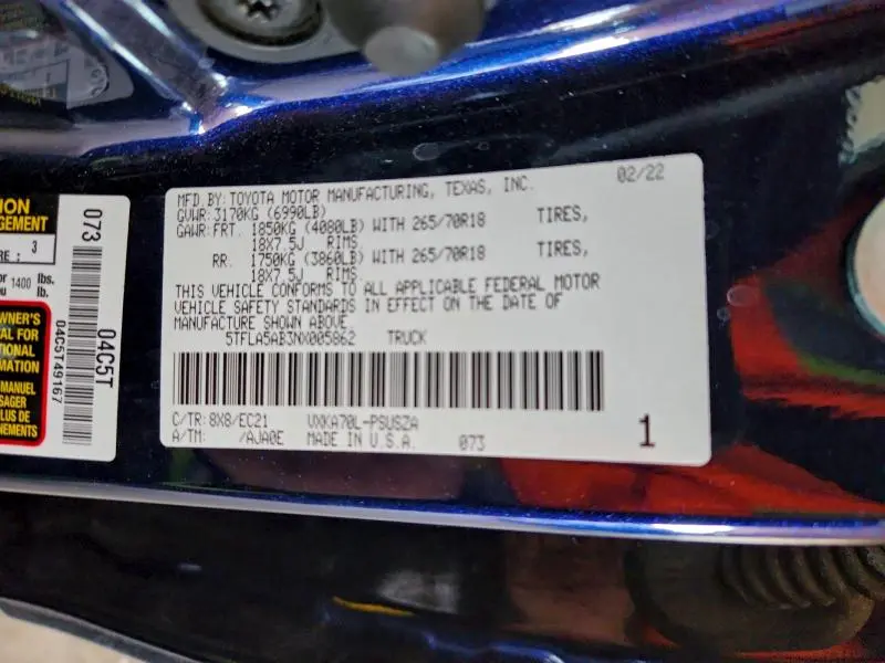 2022 TOYOTA TUNDRA CREWMAX SR  