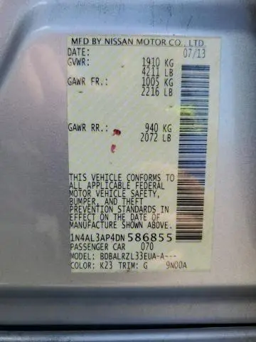 2013 NISSAN ALTIMA 2.5  