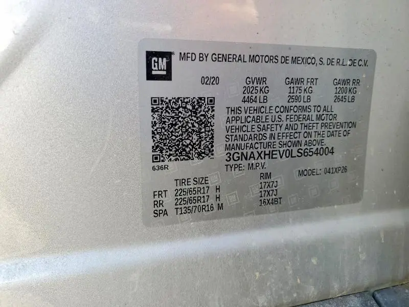 2020 CHEVROLET EQUINOX LS  