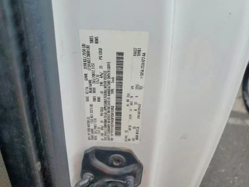 2016 FORD F150 SUPER CAB  