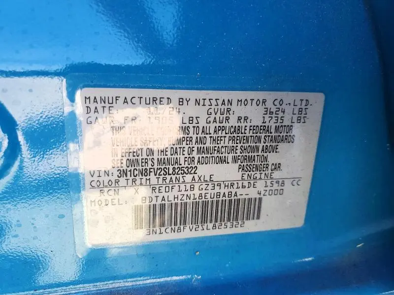 2025 NISSAN VERSA SR  