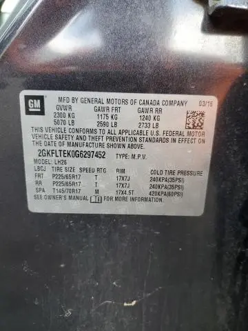 2016 GMC TERRAIN SLE  