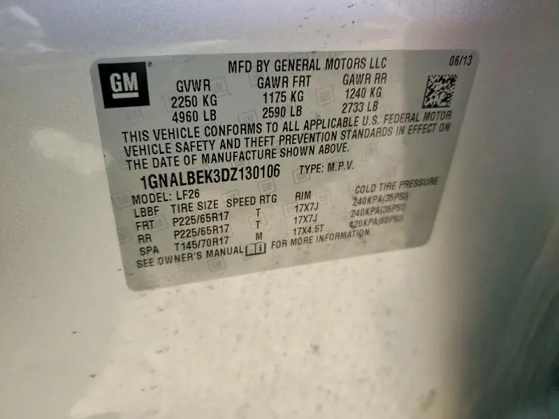 2013 CHEVROLET EQUINOX LS  