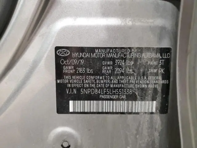 2020 HYUNDAI ELANTRA SEL  