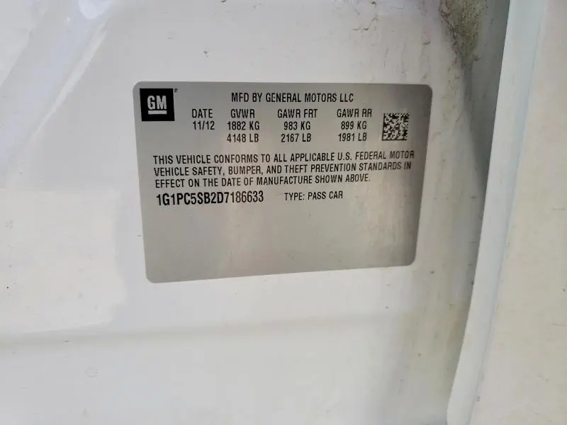 2013 CHEVROLET CRUZE LT  