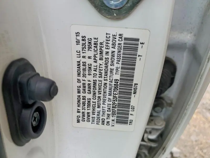 2015 HONDA CIVIC LX  