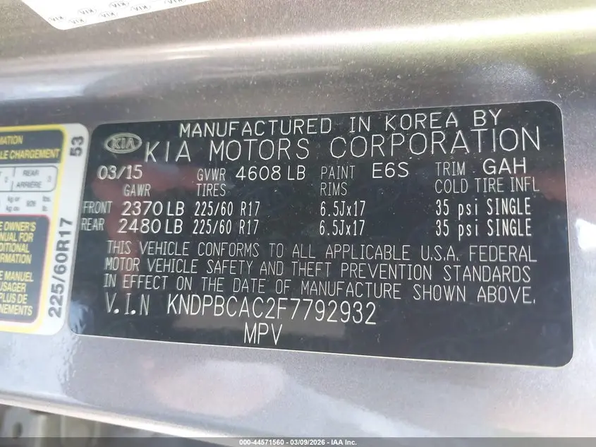 2015 KIA SPORTAGE LX